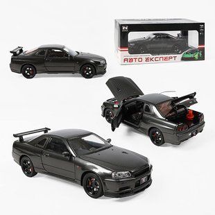 Машинка NISSAN GTR металева, колекційна, масштаб 1:24, чорний 6660 фото