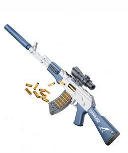 Іграшковий автомат AK-47, 100 см, біло-синій 0105 фото