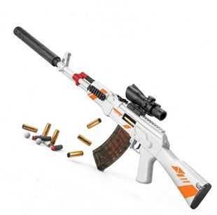 Іграшковий автомат AK-47, 100 см, біло-помаранчевий 0106 фото