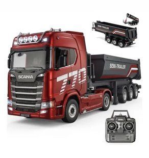 Фура на радіокеруванні Scania, з підсвіткою, звуковим ефектом, масштаб 1:18,червона 9096(2) фото