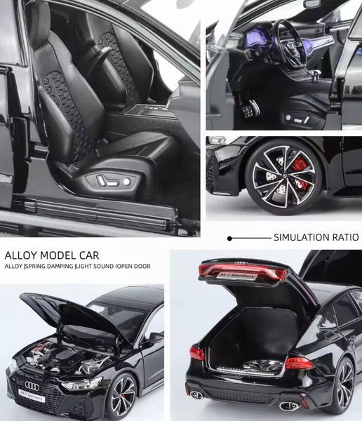 Машинка Audi RS 7 металева, масштаб 1:18, з пультом ,колекційна, black 11222 фото