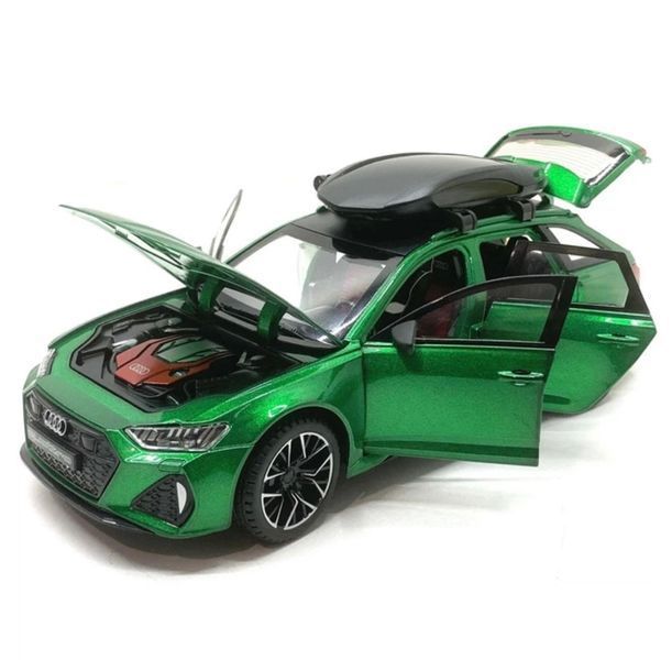 Машинка Audi R6 металева, колекційна, масштаб 1:24, зелена  6655 фото
