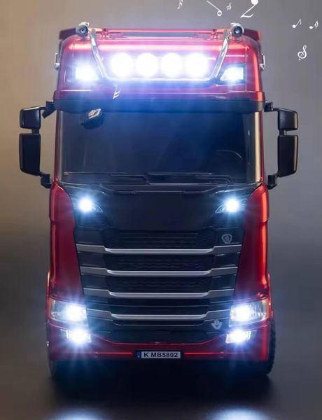 Фура на радіокеруванні Scania,масштаб 1:18,з підсвіткою та звуковим ефектом, червона 9095 фото